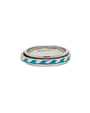 ENAMELED WAVE FIDGET RING