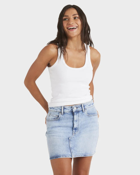 SHINE DENIM MINI SKIRT
