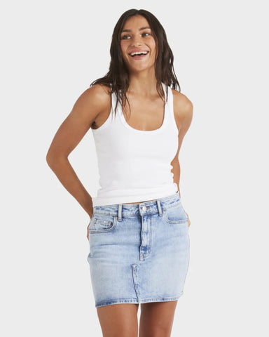 SHINE DENIM MINI SKIRT