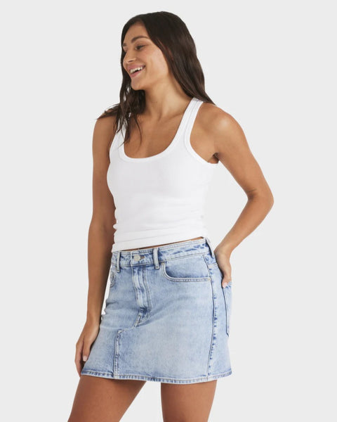 SHINE DENIM MINI SKIRT