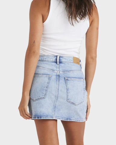 SHINE DENIM MINI SKIRT