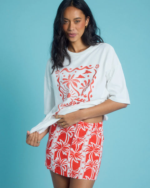 ROW OF PALMS MINI SKIRT